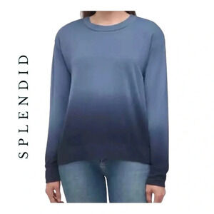 1462. SPLENDID PULLOVER‎ SWEATER OMBRE COLOR PATTERN IN SLATE BLUE COLOR SIZE SM